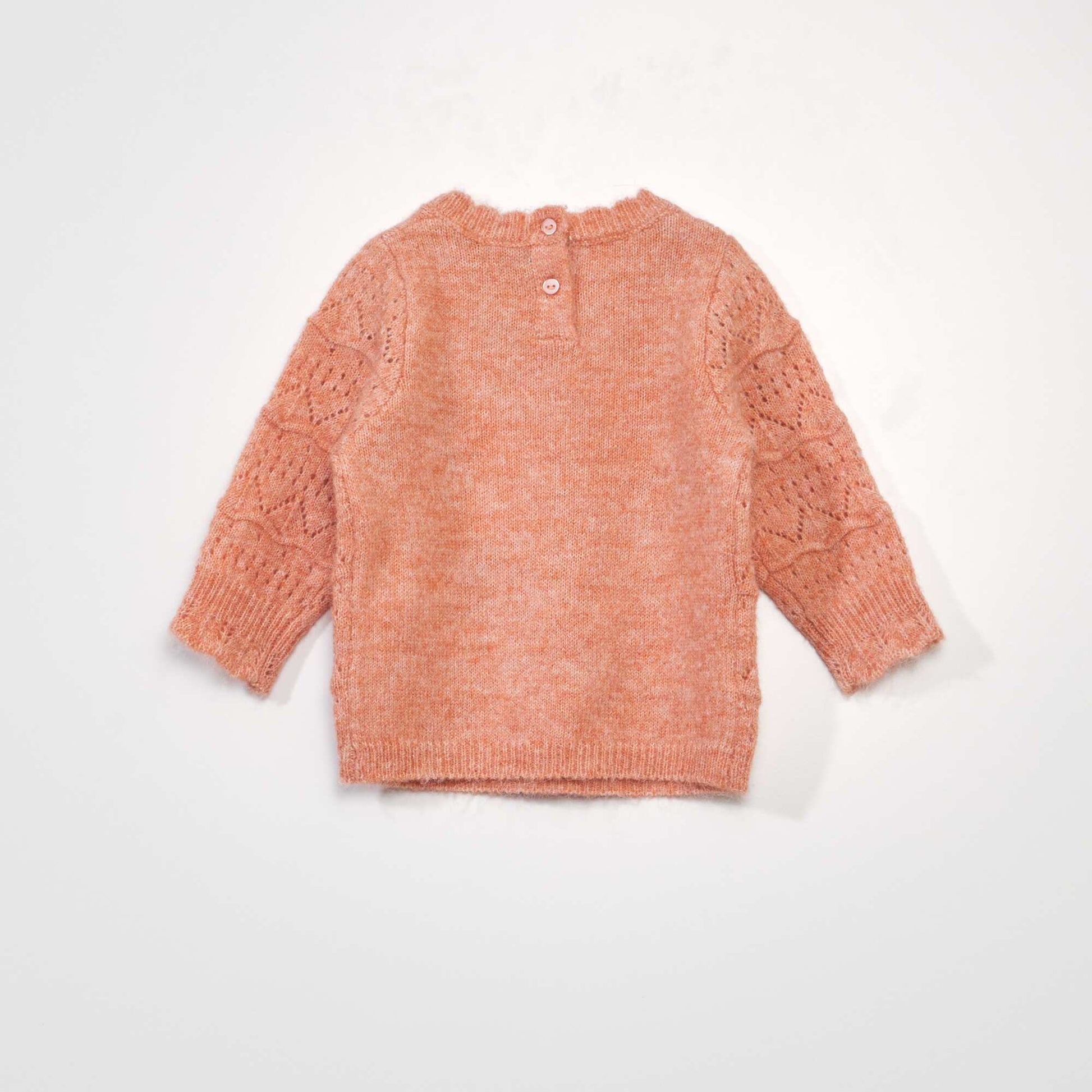 Pull en maille ajour e Orange terracotta