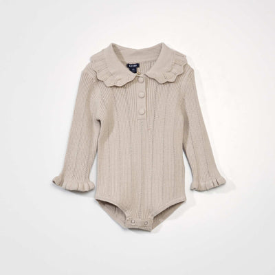 Body en maille fantaisie Beige