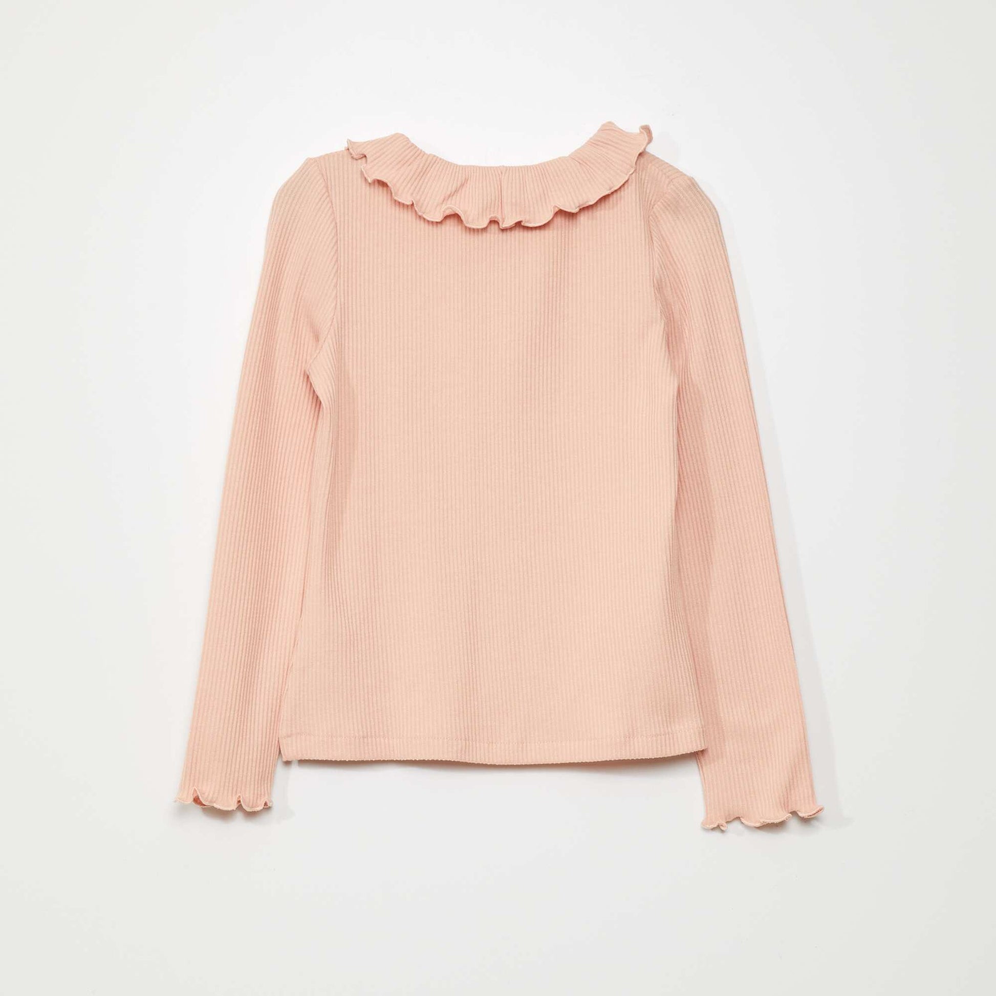 T-shirt l ger en maille c tel e avec imprim Vieux rose