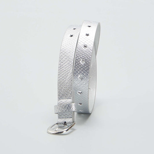 Ceinture effet croco Argent