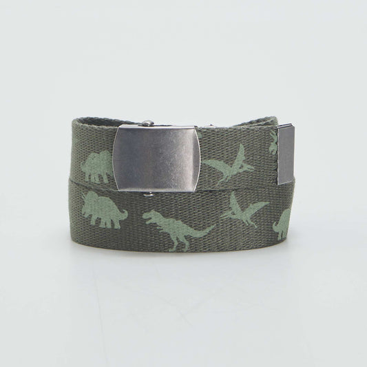 Ceinture avec motif 'dinosuare' Vert