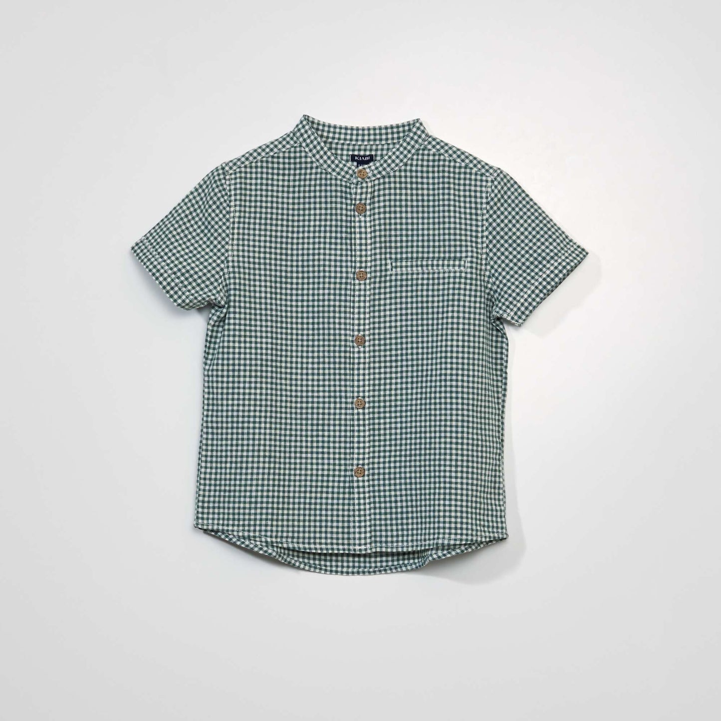 Chemise manches courtes carreaux Vert