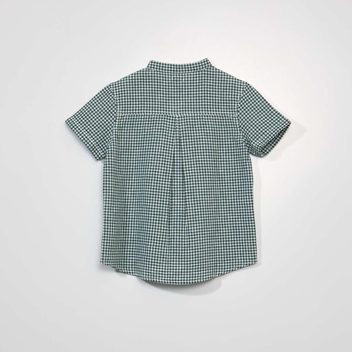 Chemise manches courtes carreaux Vert