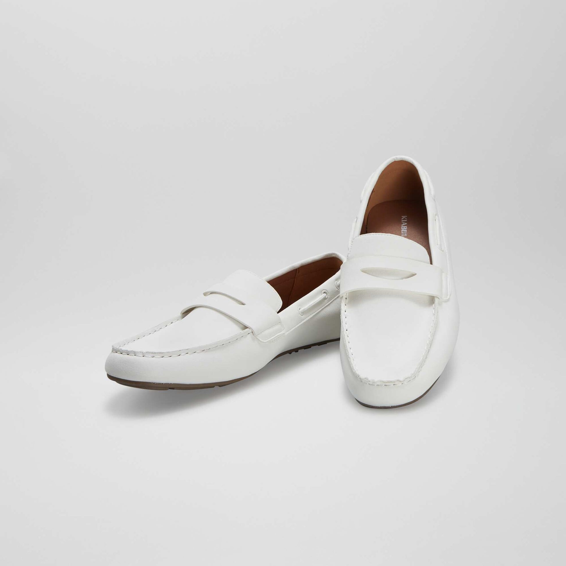 Mocassins en su dine Blanc