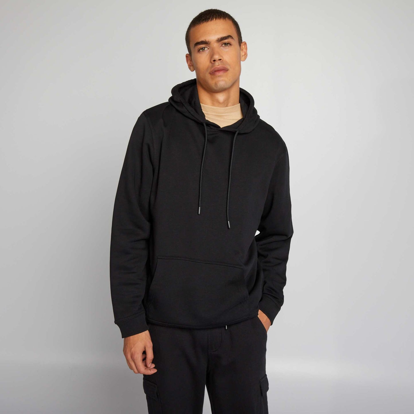 Sweat capuche en molleton noir