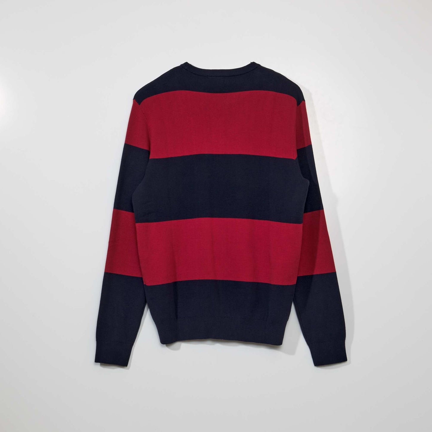 Pull ray avec cusson poitrine Marine/rouge