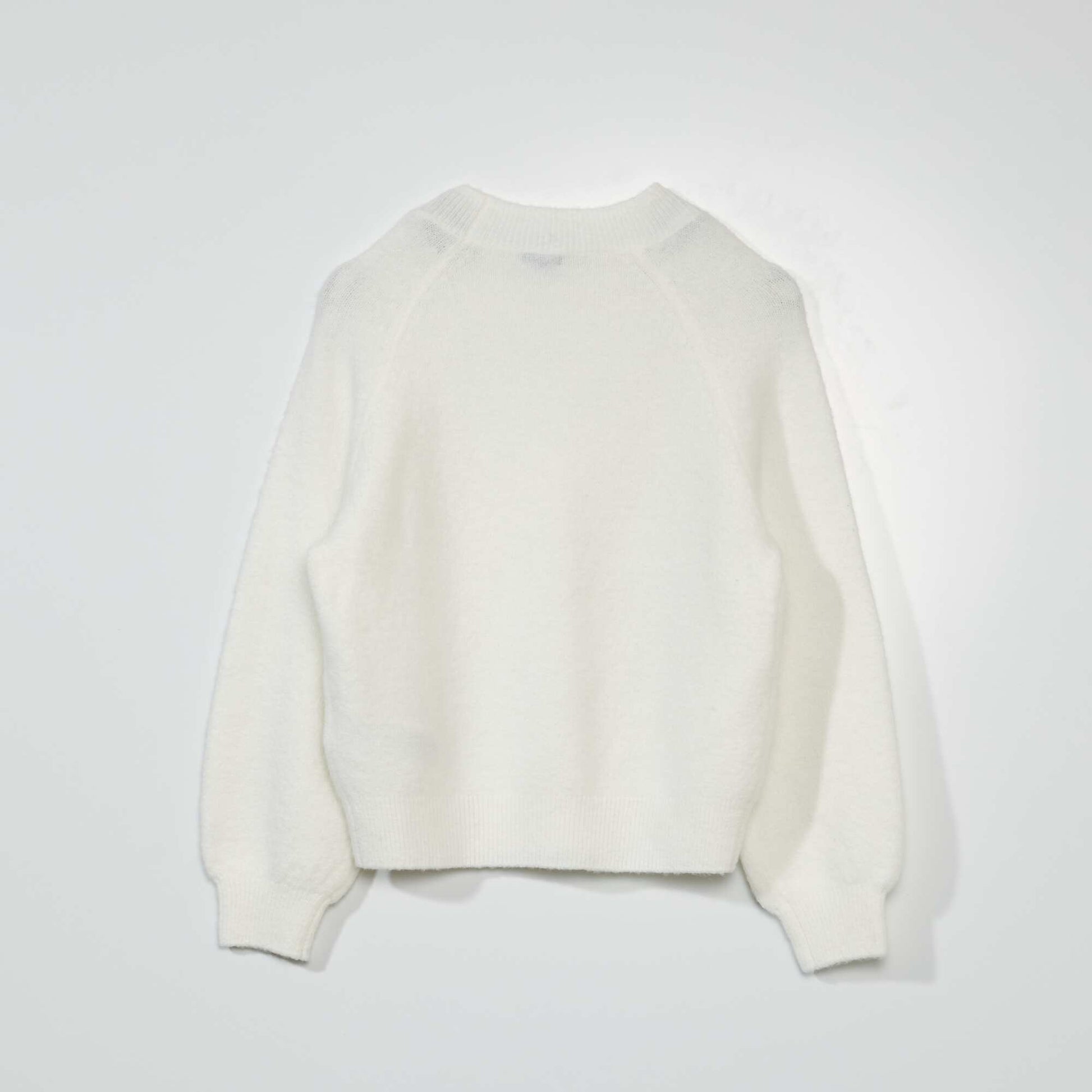 Pull en maille col rond blanc