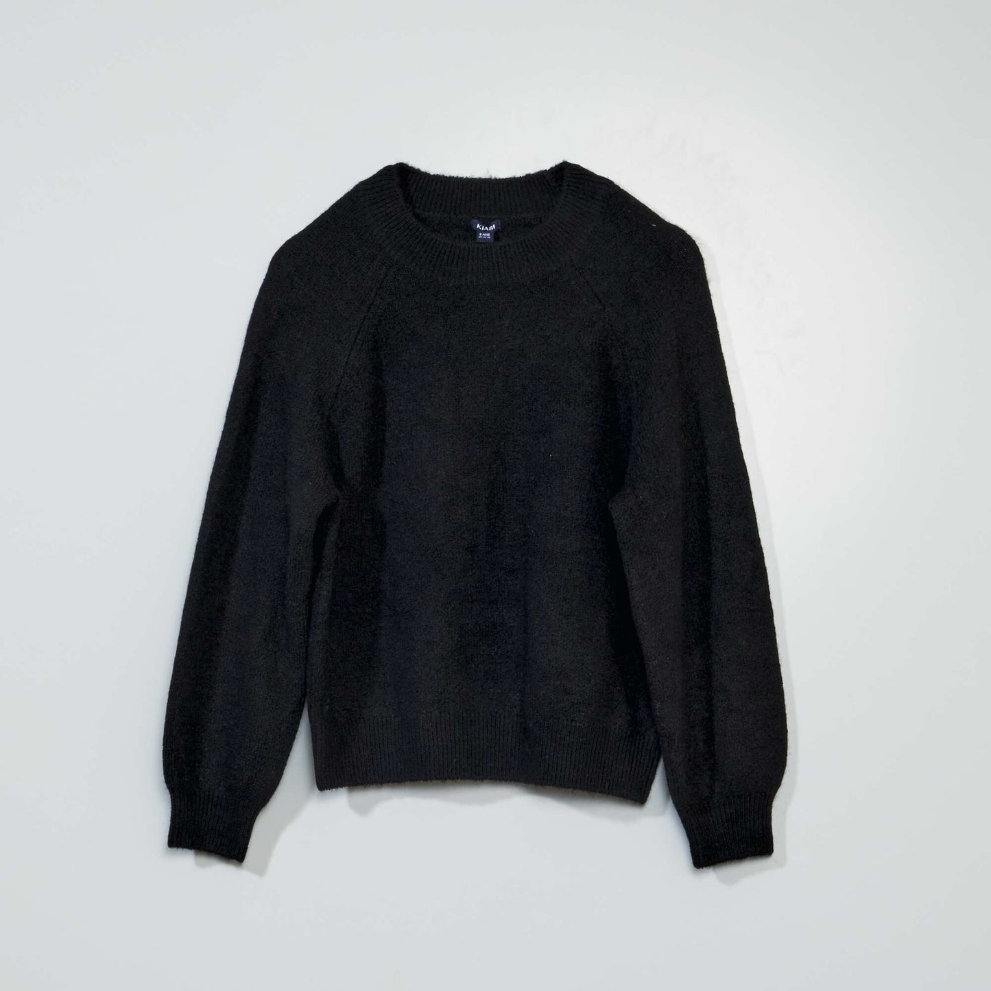 Pull en maille col rond noir