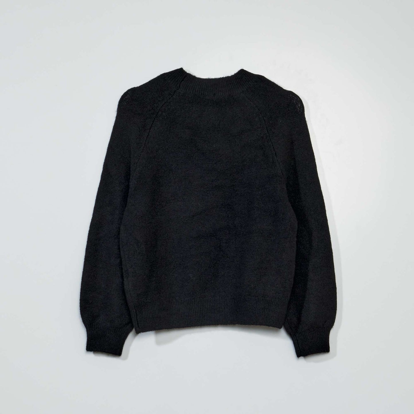 Pull en maille col rond noir