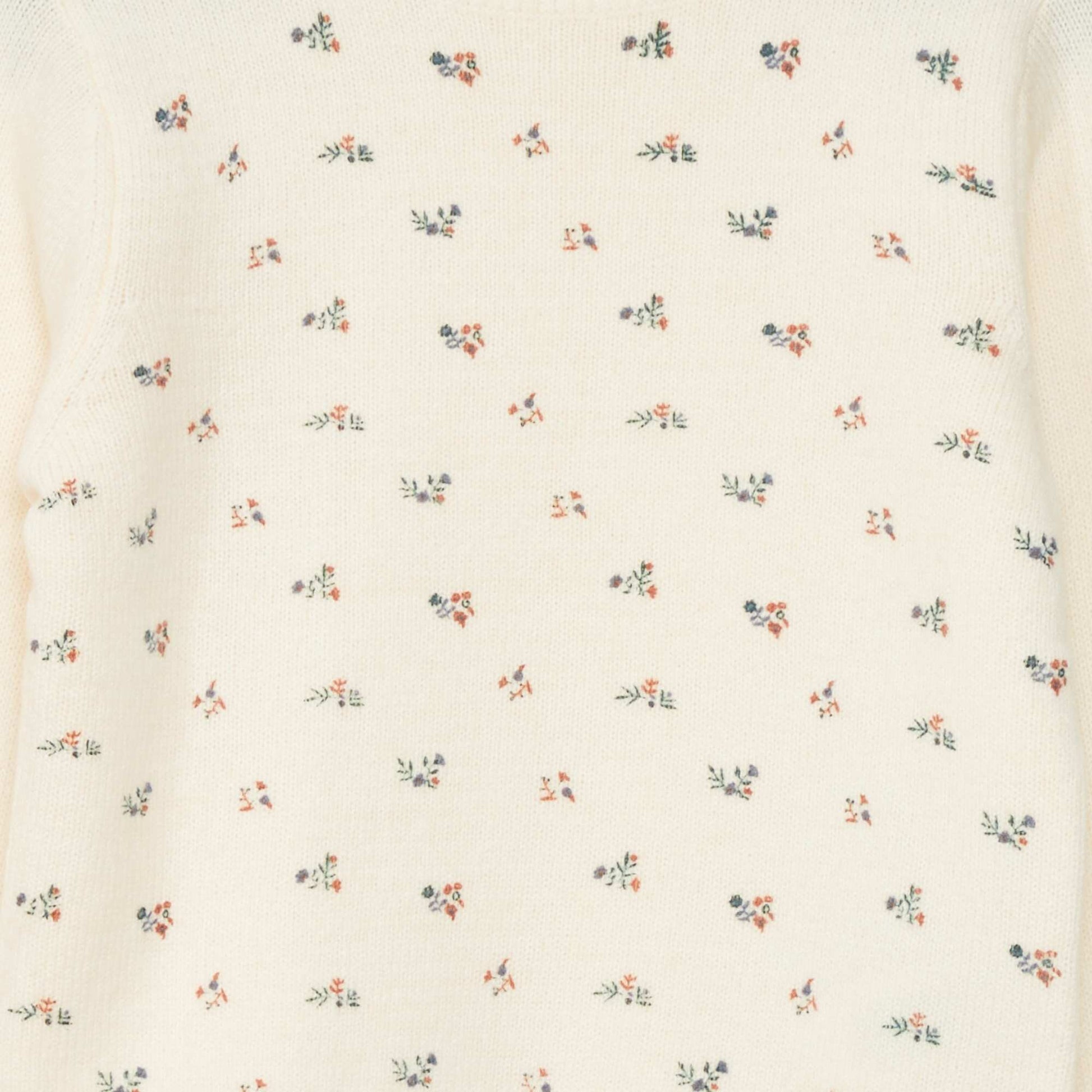 Pull en maille fleuri Ecru