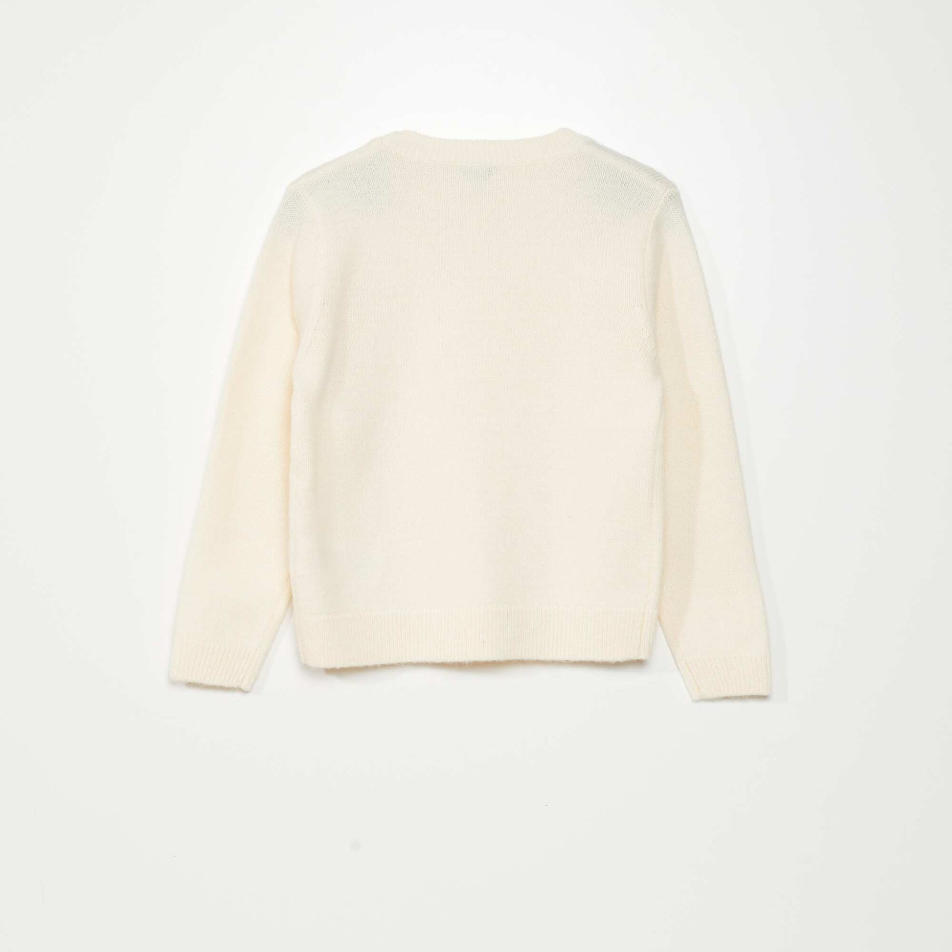 Pull en maille fleuri Ecru