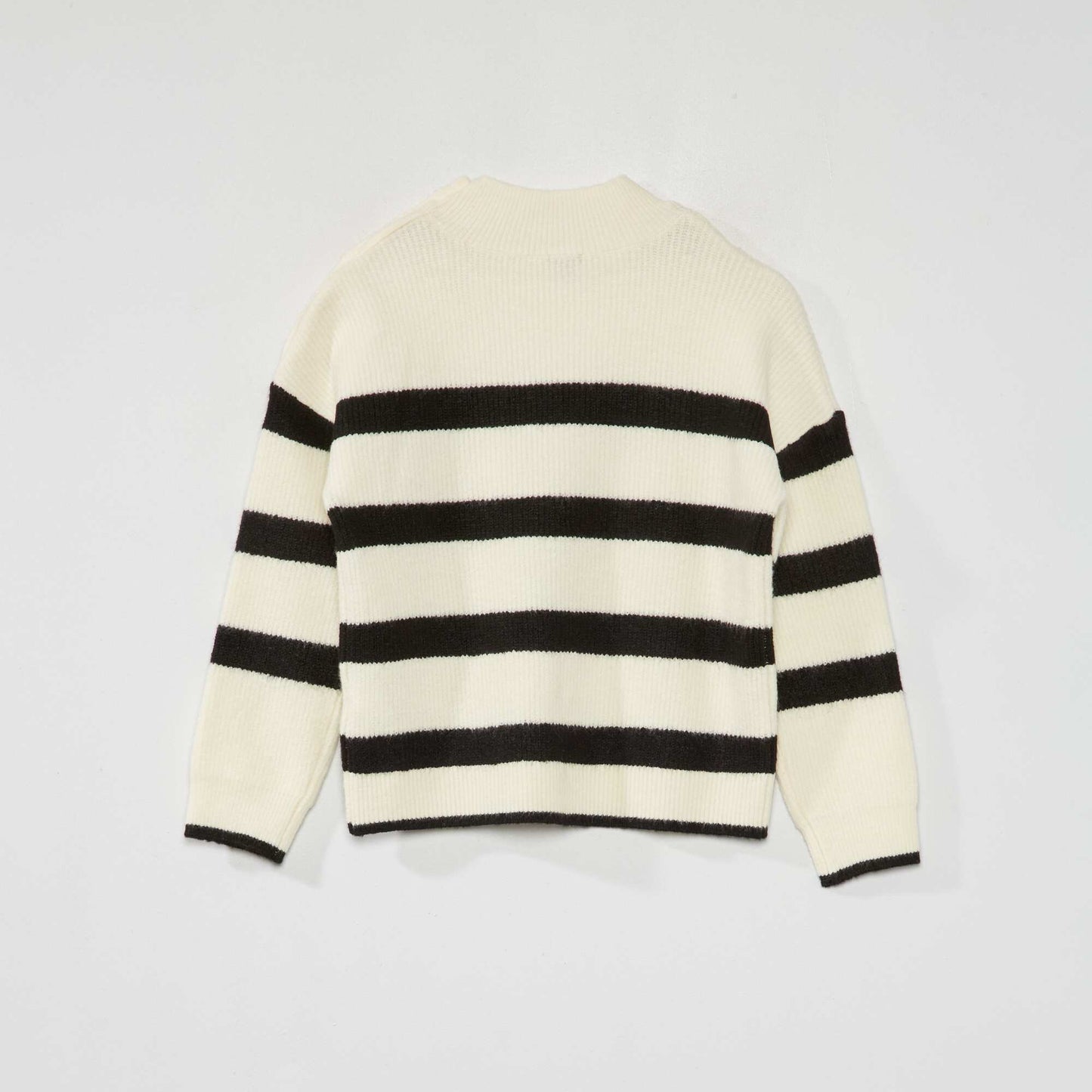 Pull marini re manches longues Blanc/noir
