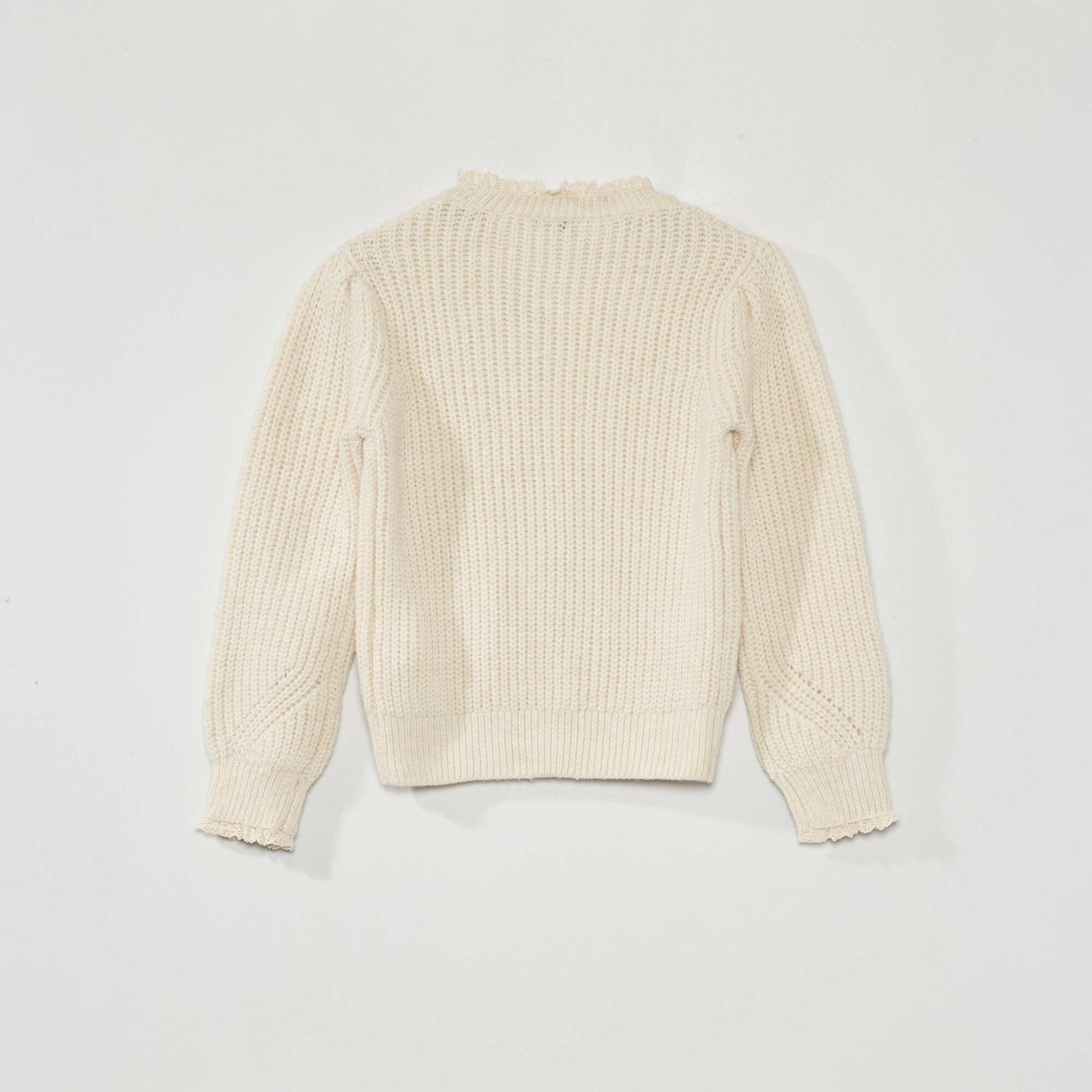 Pull en maille avec broderie anglaise Blanc