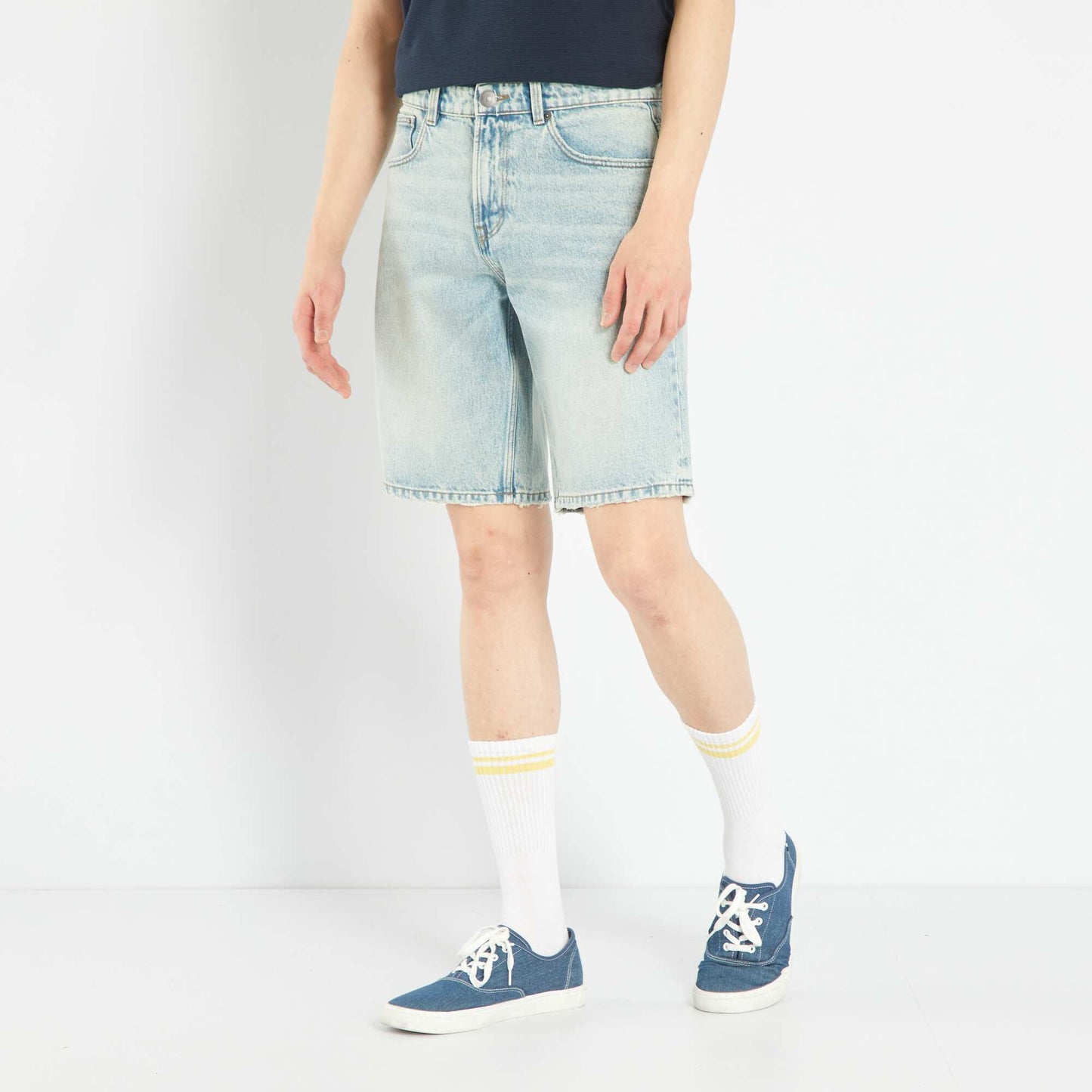 Short bermuda en denim Bleu