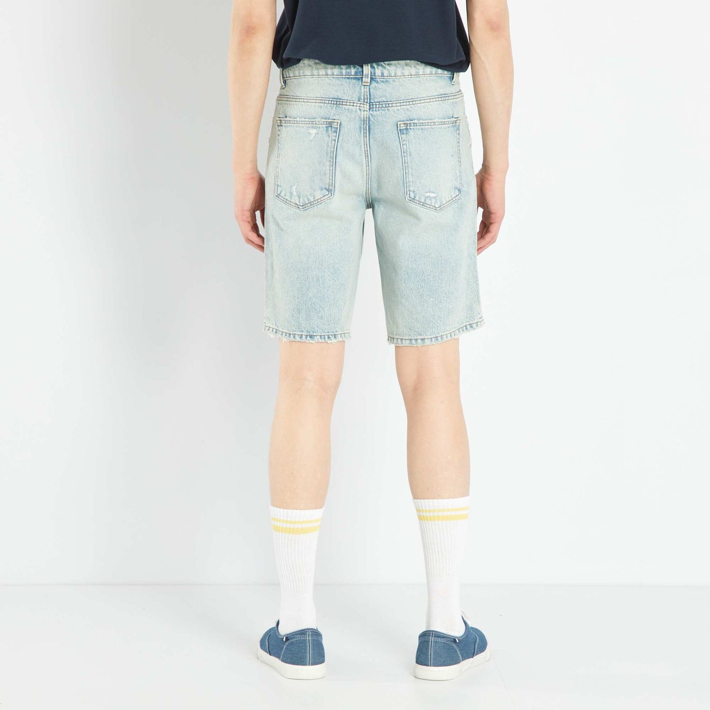 Short bermuda en denim Bleu