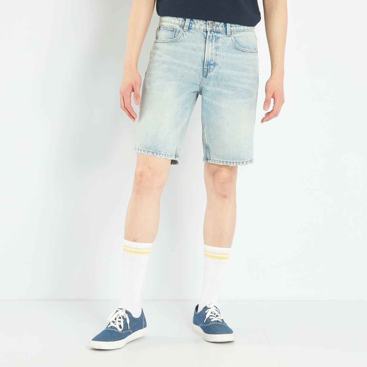 Short bermuda en denim Bleu