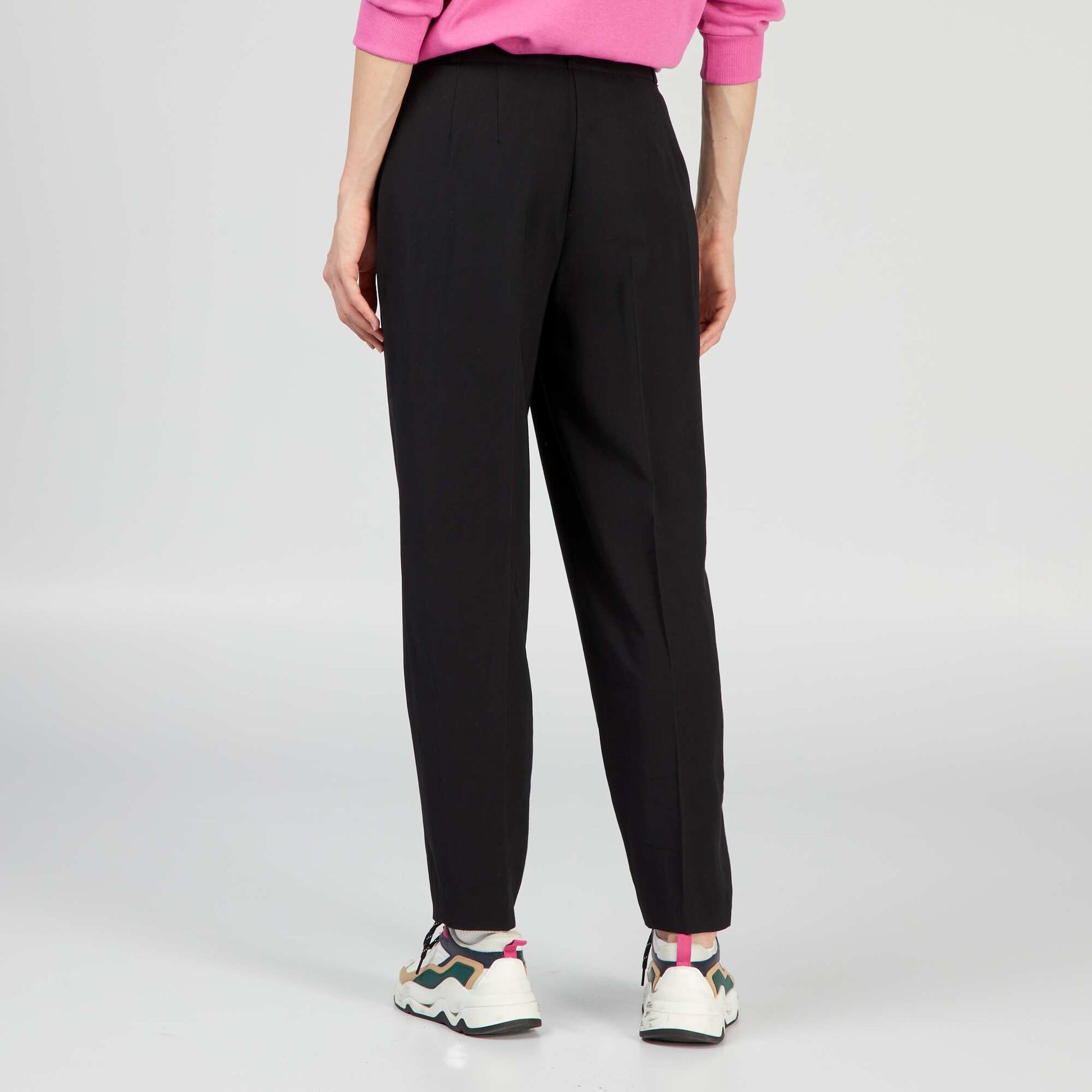 Pantalon regular en twill Noir