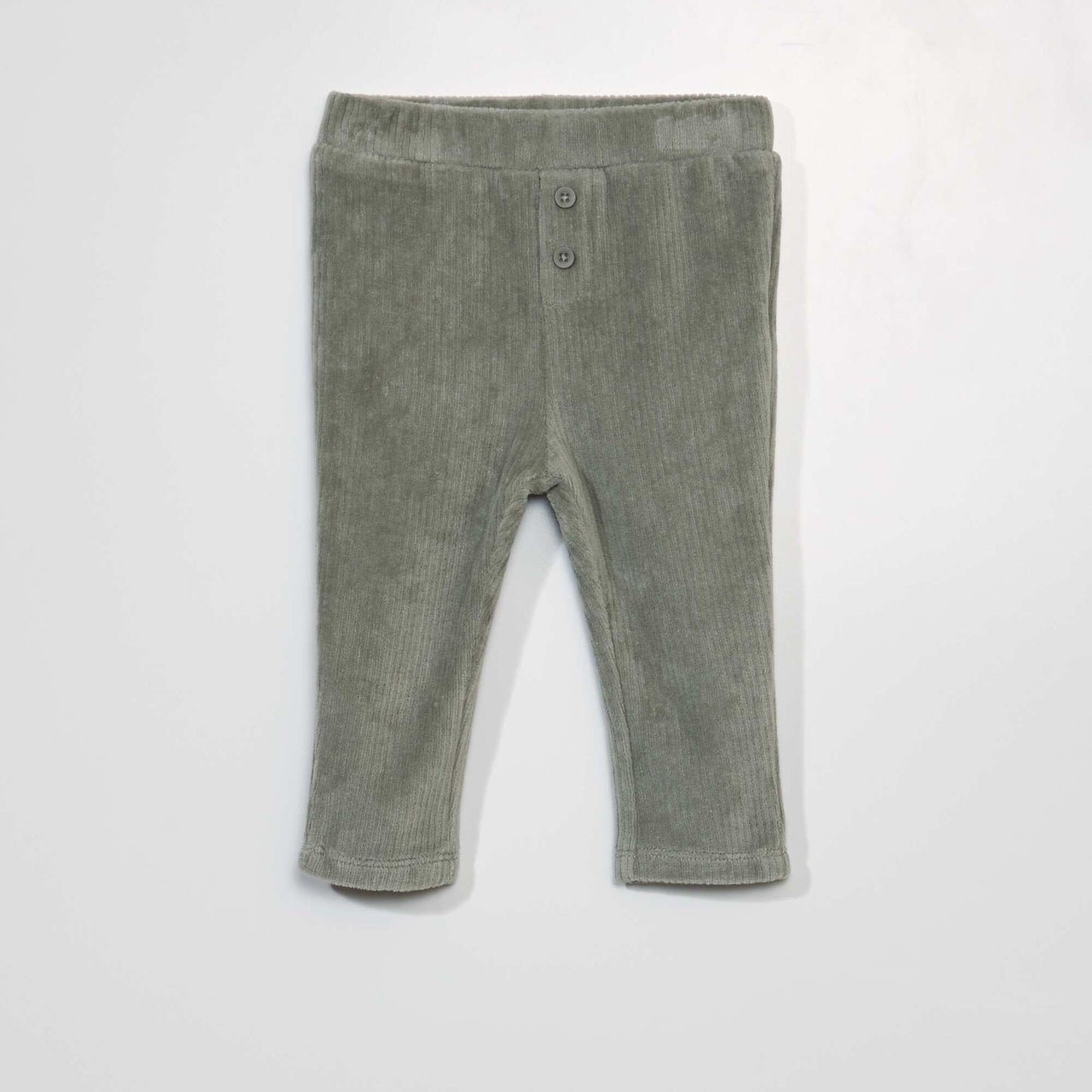 Pantalon uni en velours c tel Vert