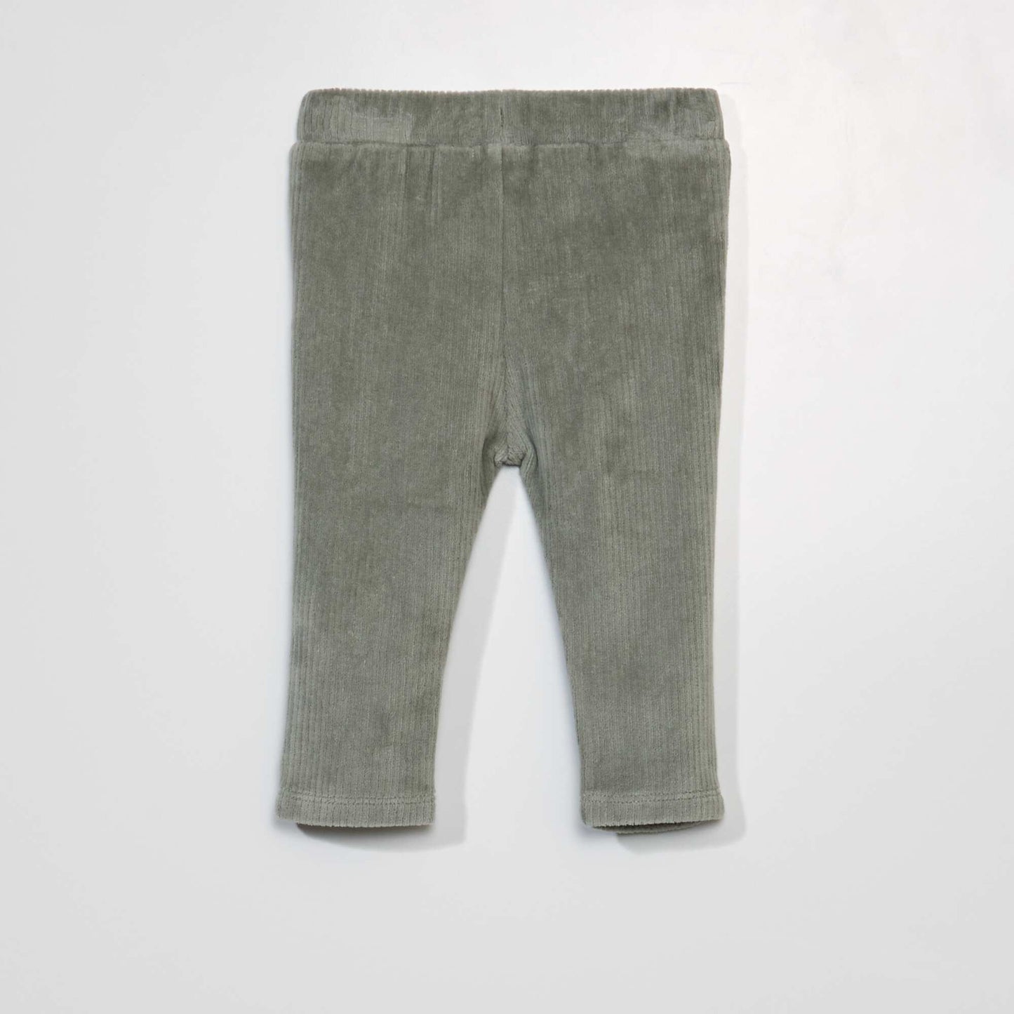 Pantalon uni en velours c tel Vert