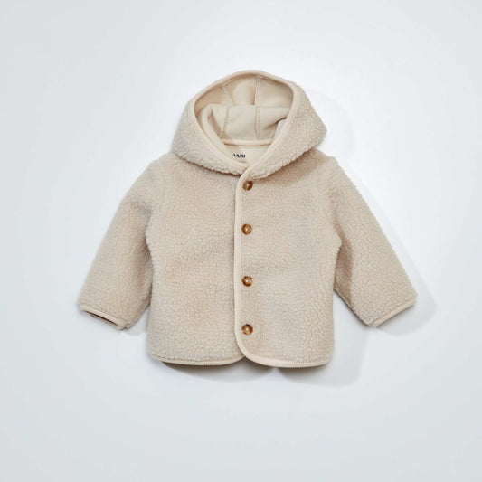 Gilet en sherpa capuche Blanc