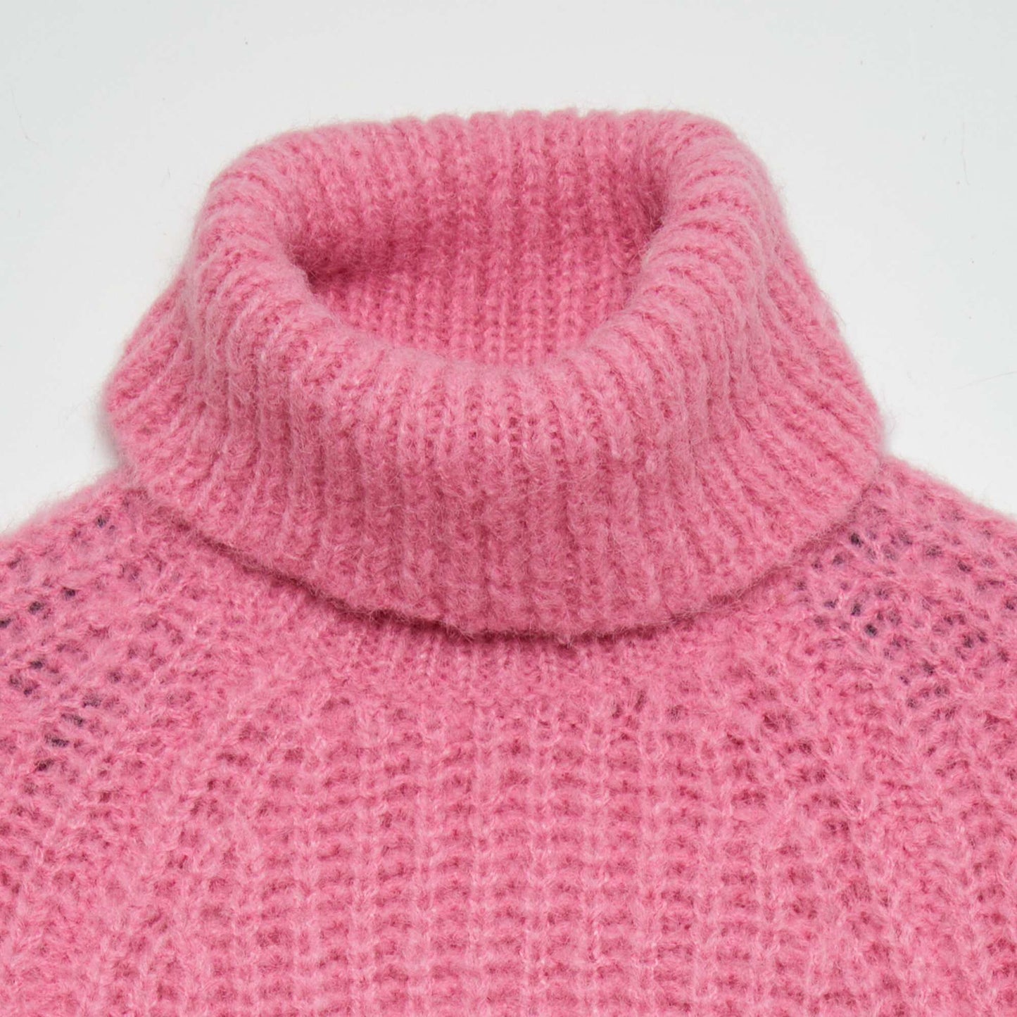 Pull en maille grosse jauge Rose