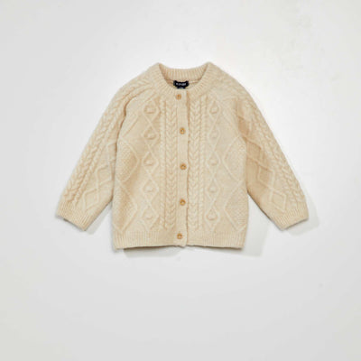 Gilet en maille torsad e Blanc