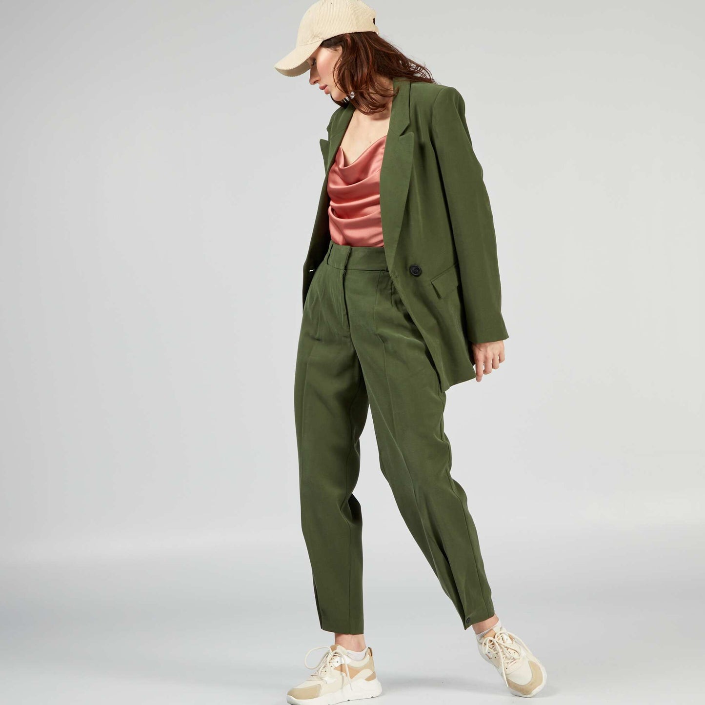 Veste tailleur boutonn e Vert