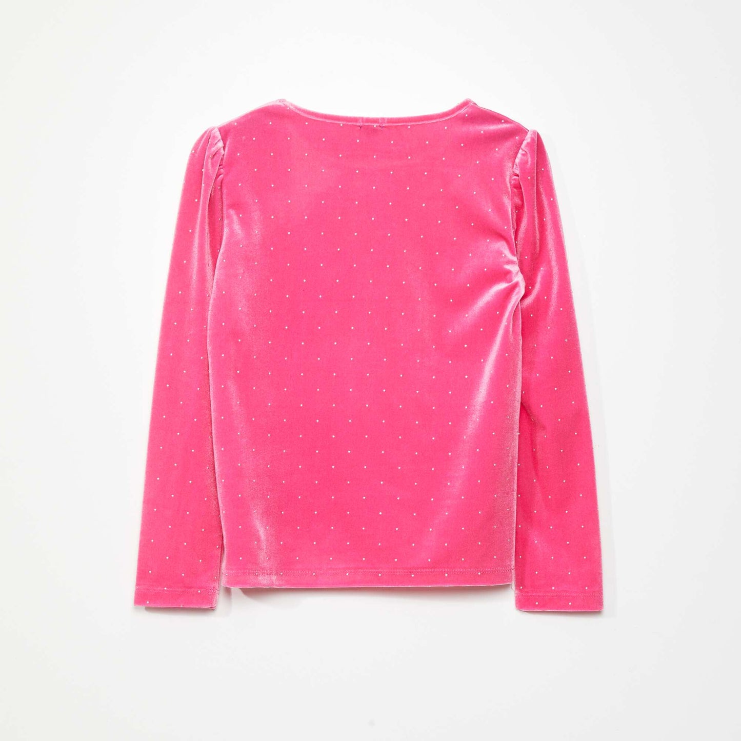 T-shirt en velours manches longues Rose