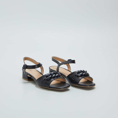 Sandales talon Noir
