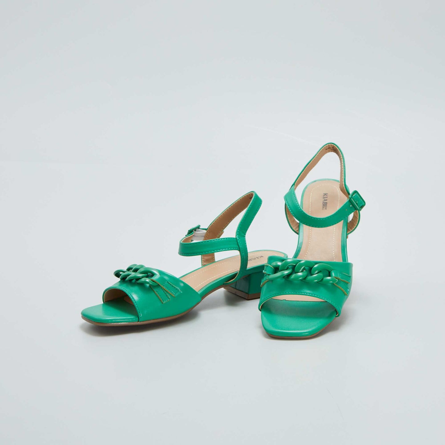 Sandales à talon Vert