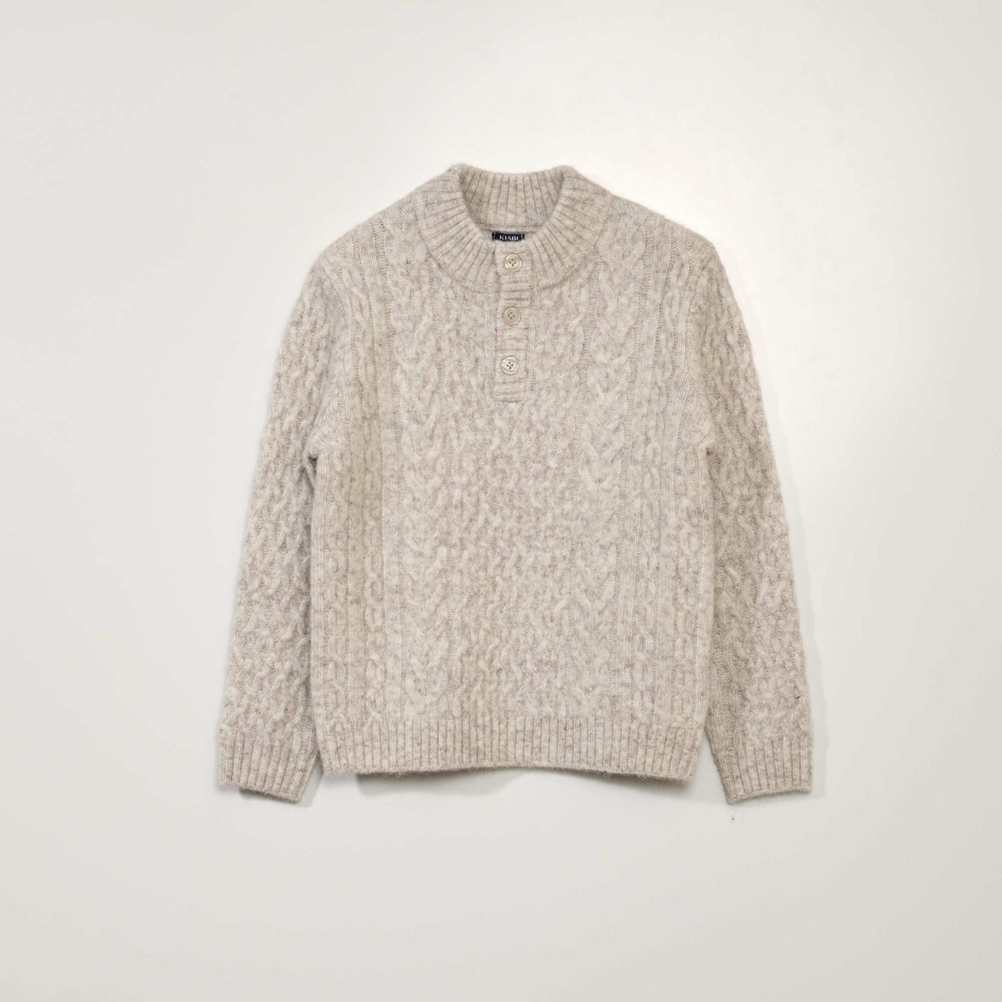 Pull maille torsad e BEIGE