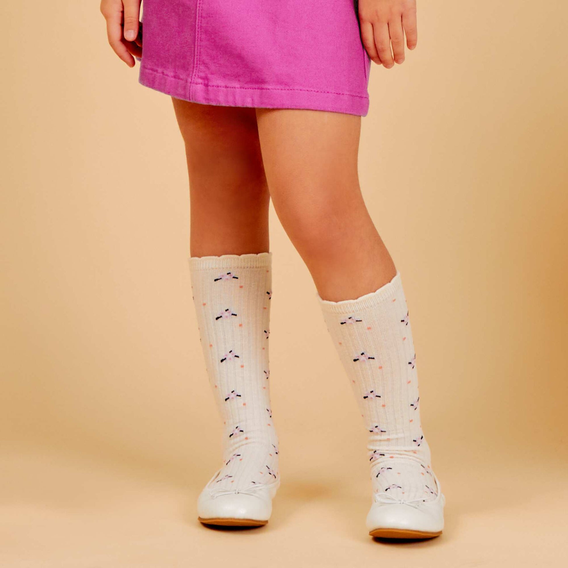 Ballerines avec n ud fantaisie BLANC