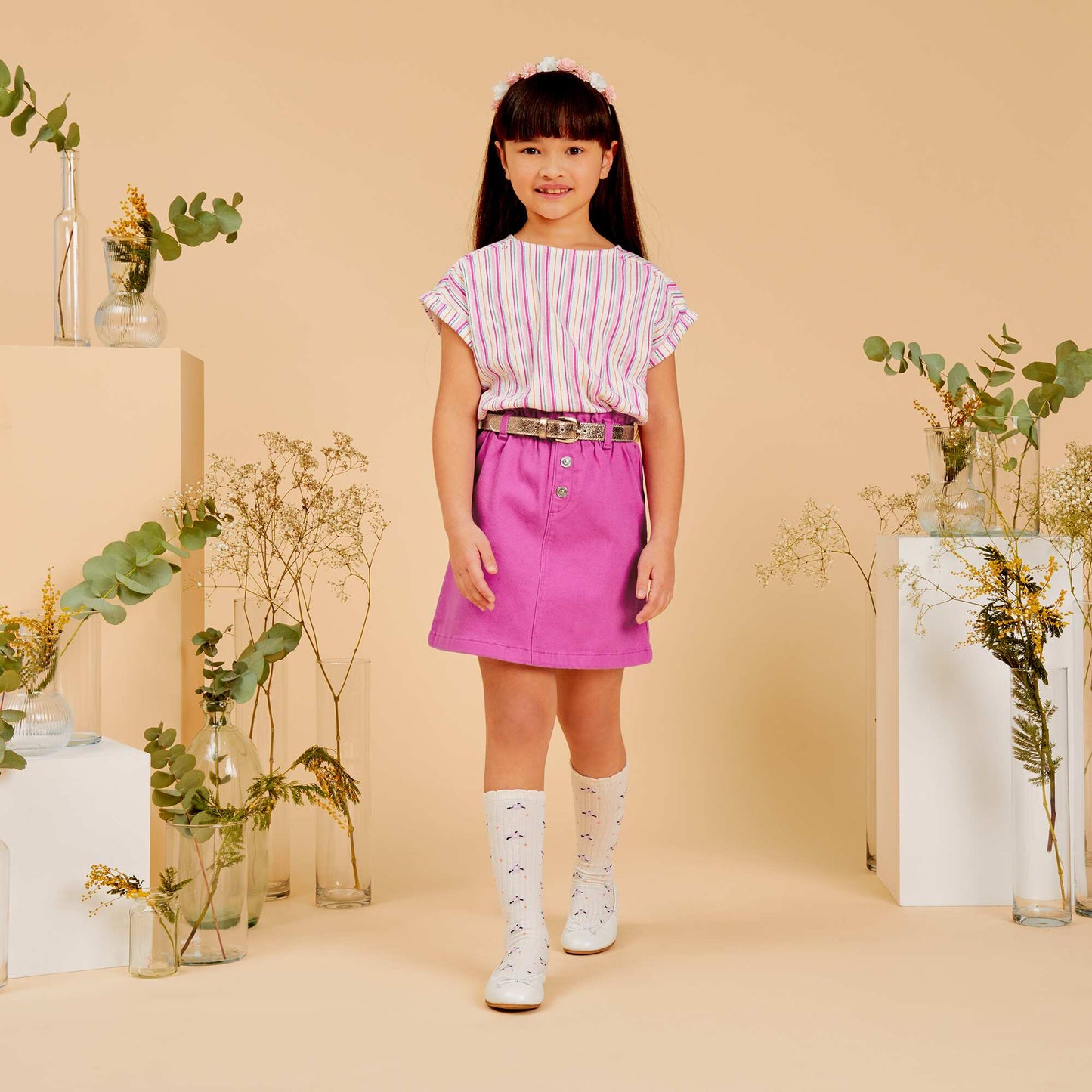 Ballerines avec n ud fantaisie BLANC