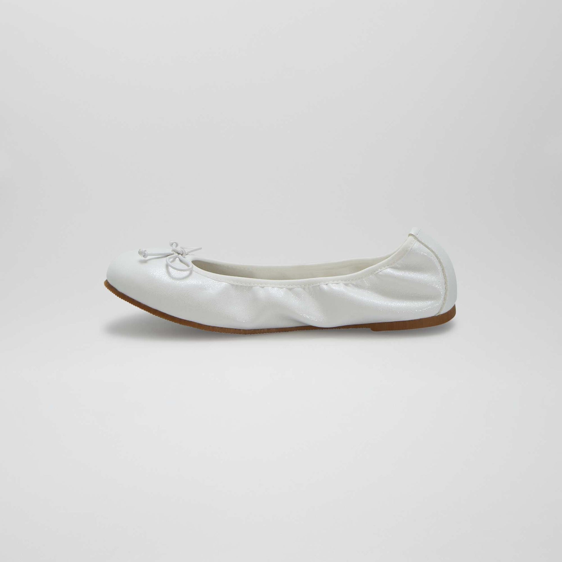 Ballerines avec n ud fantaisie BLANC