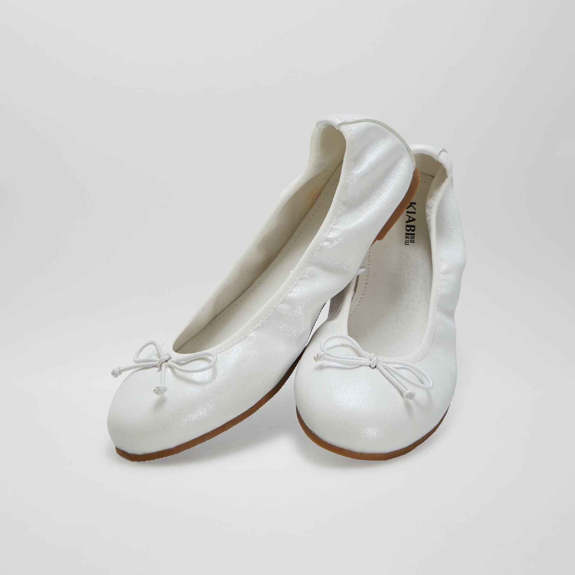 Ballerines avec n ud fantaisie BLANC