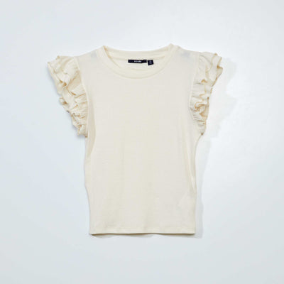 T-shirt volants Blanc