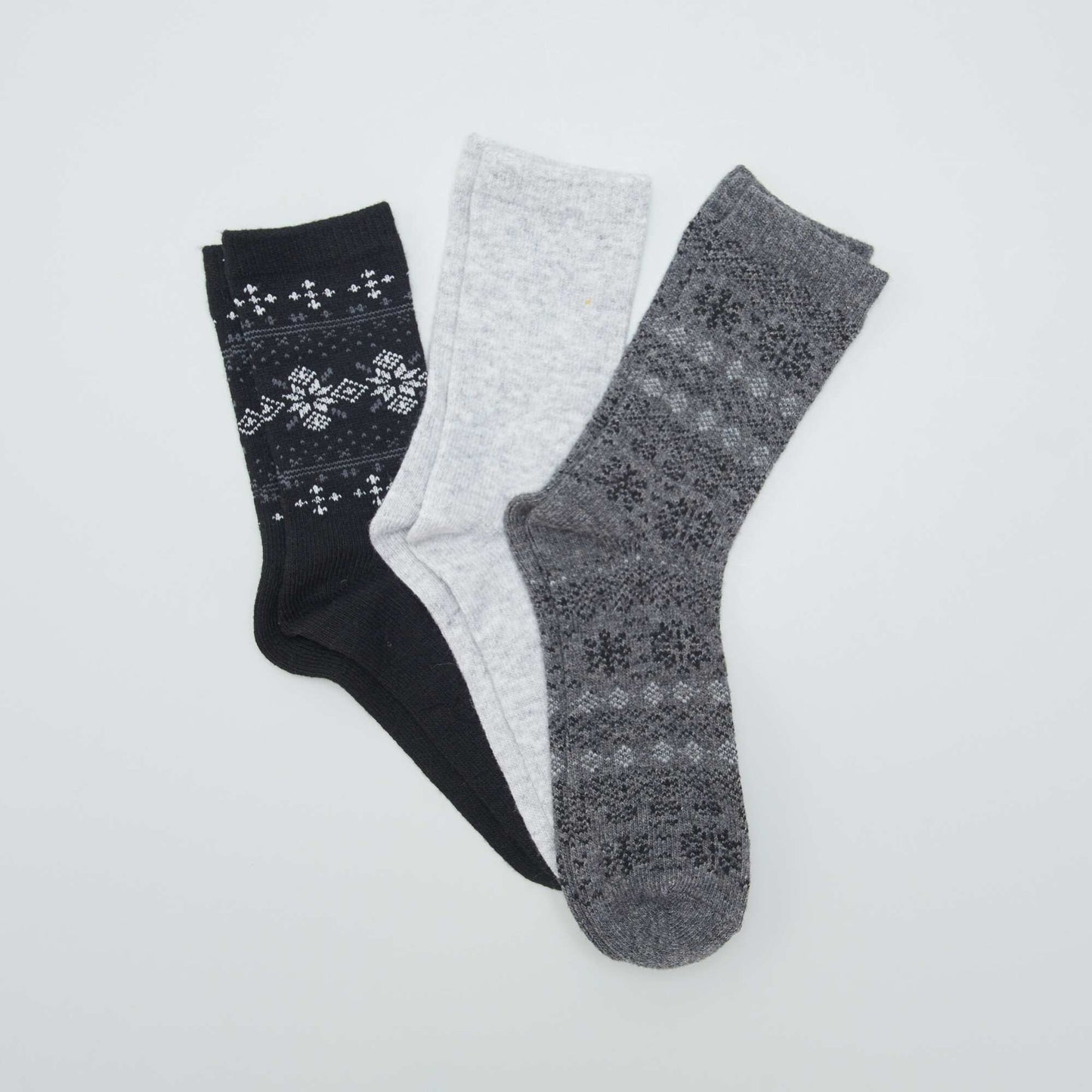 Lot de 3 paires de chaussettes jacquard Lot noir