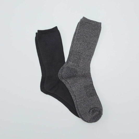Lot de 2 paires de chaussettes thermiques Lot noir/gris