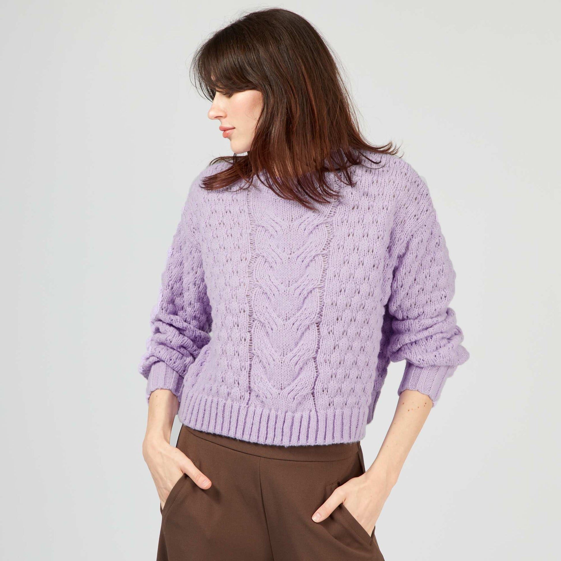 Pull en maille tress e Violet