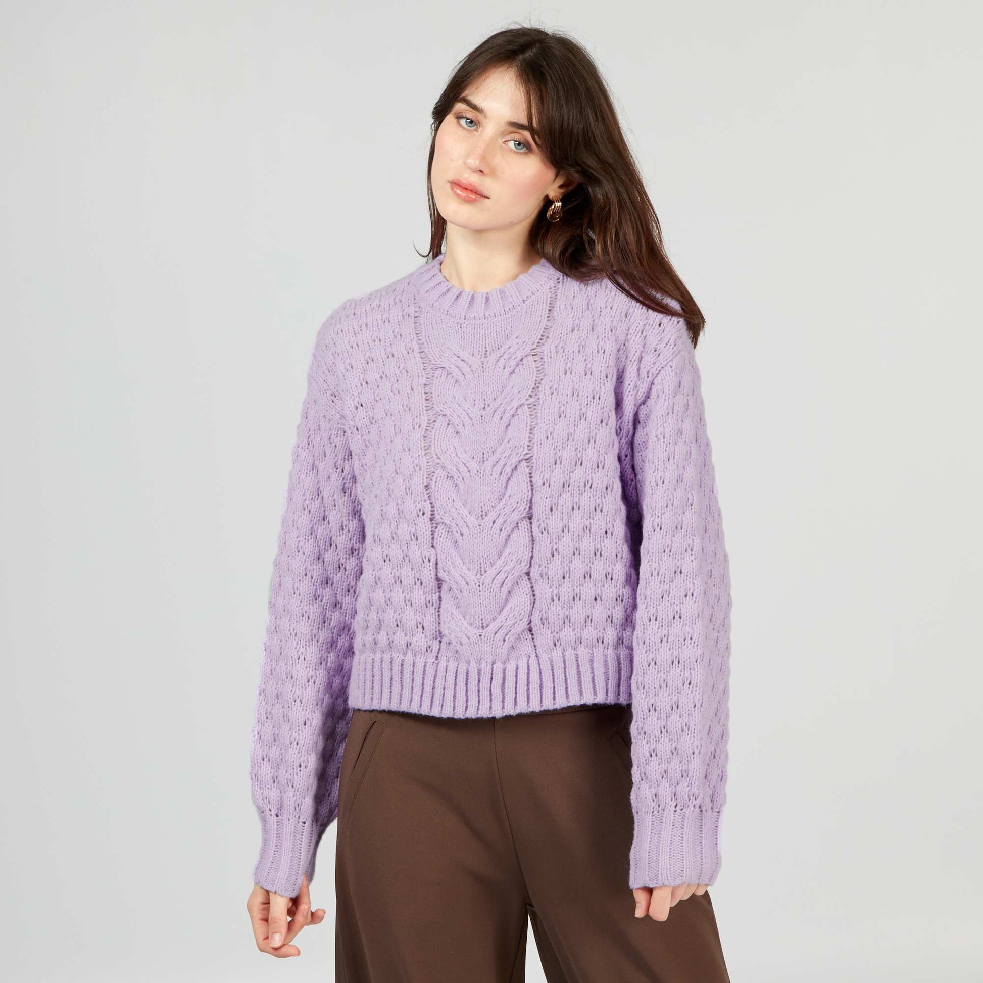 Pull en maille tress e Violet