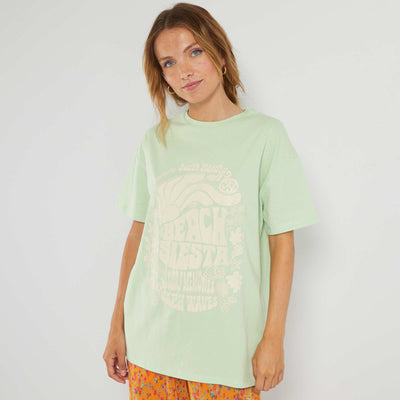 T-shirt oversize imprim Vert