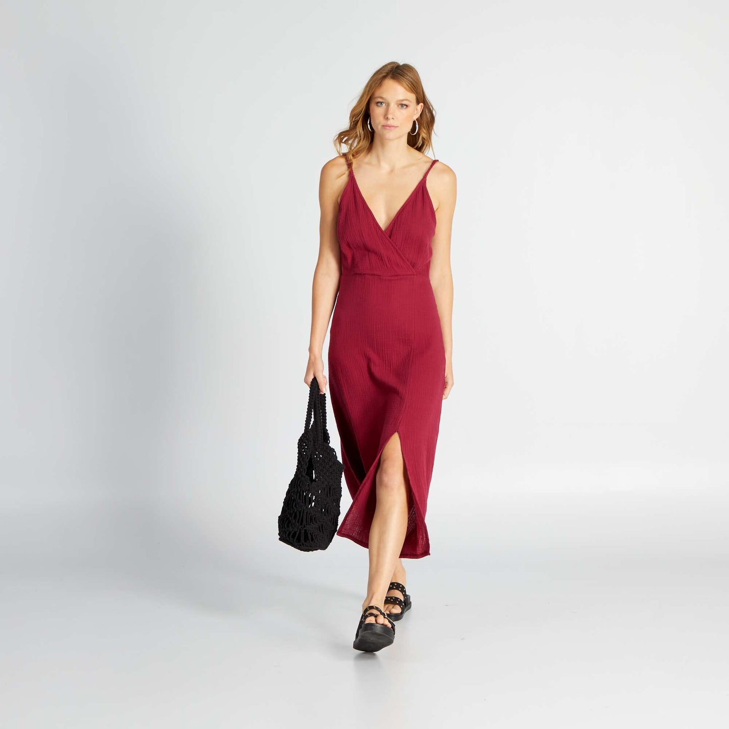 Robe en gaze de coton Rouge