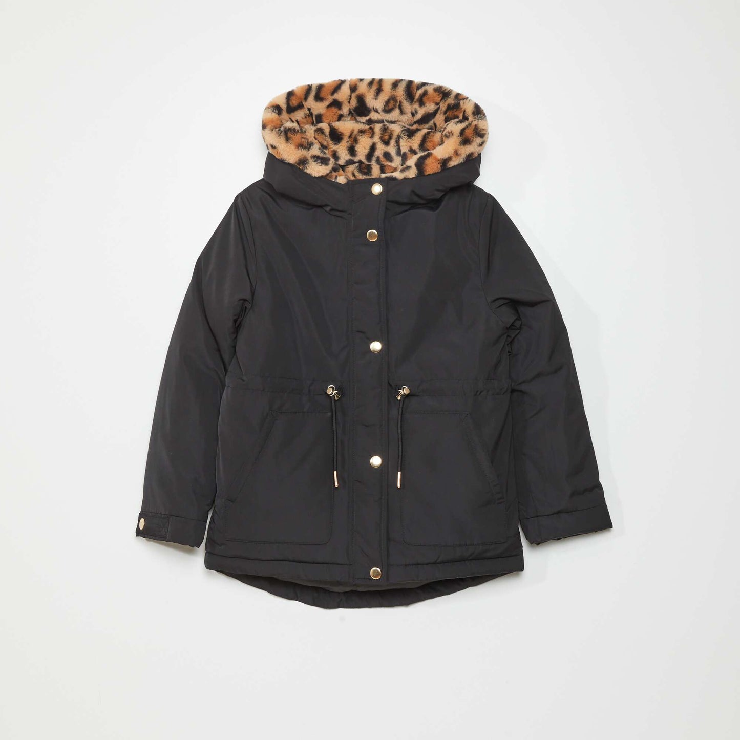 Parka doubl e et capuche fourr e noir