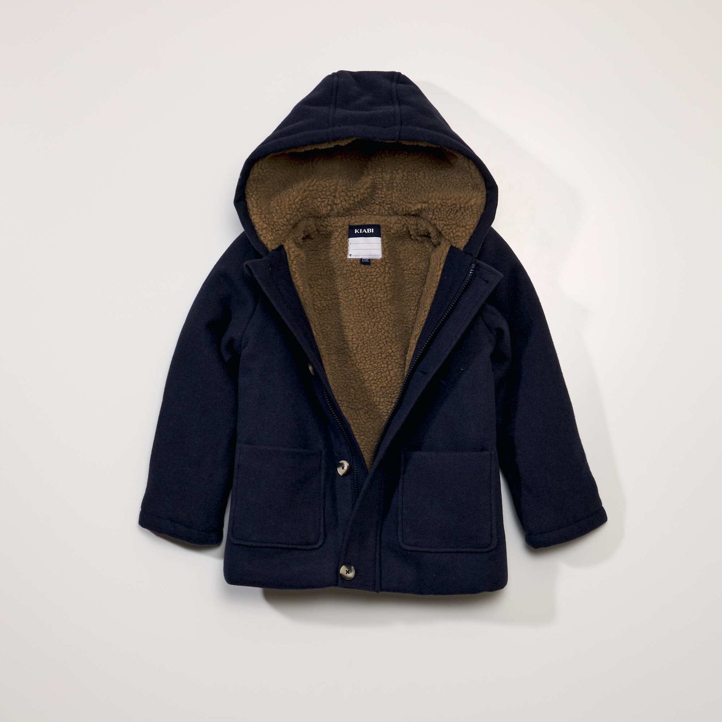 Duffle coat effet lainage Bleu