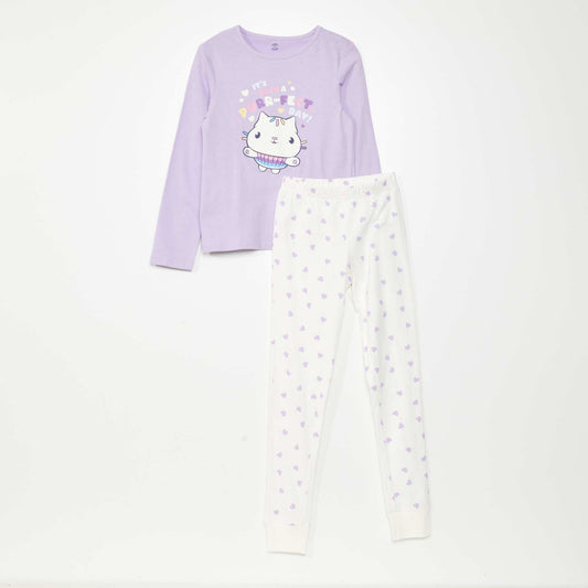 Pyjama long - 'Gabby et la maison magique' - 2 pi ces Violet/blanc