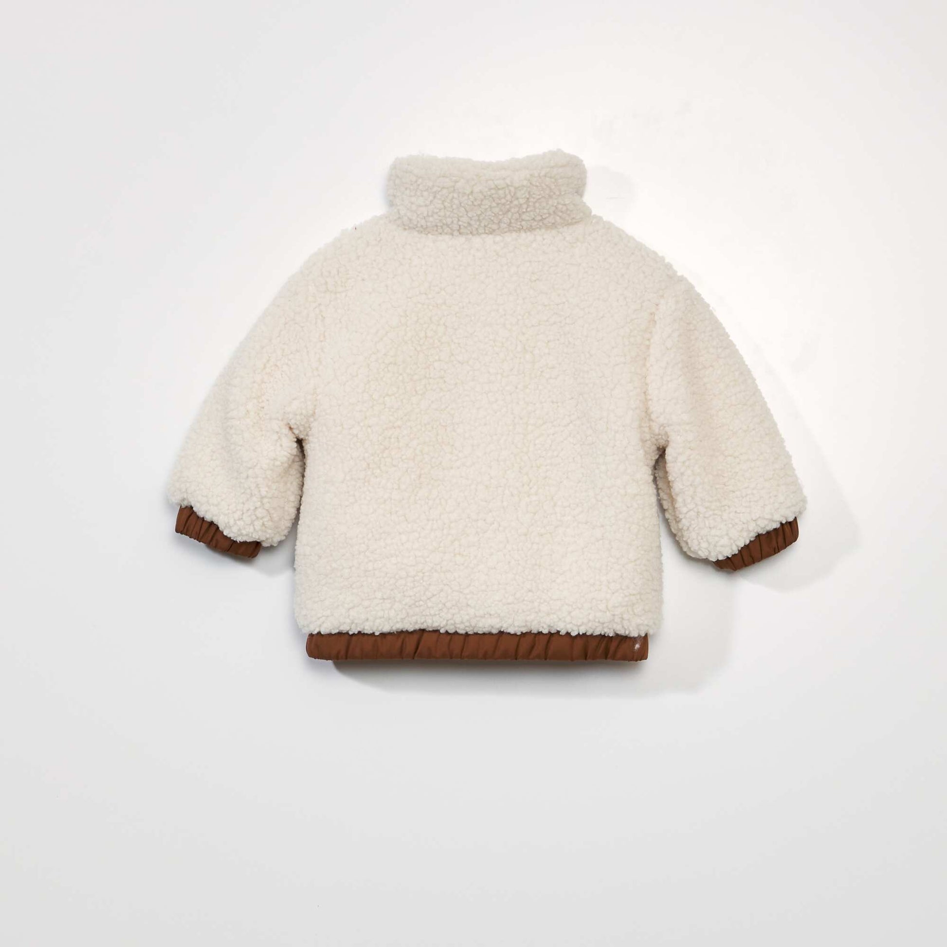 Blouson en sherpa avec d tails matelass s Cr me