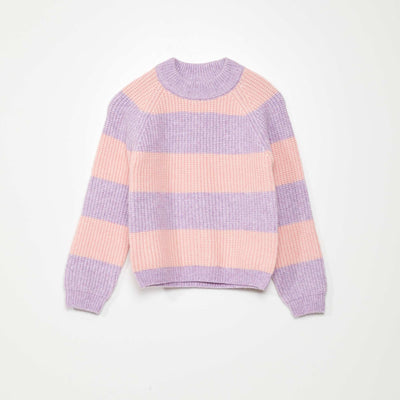 Pull en maille 'rayures' Violet