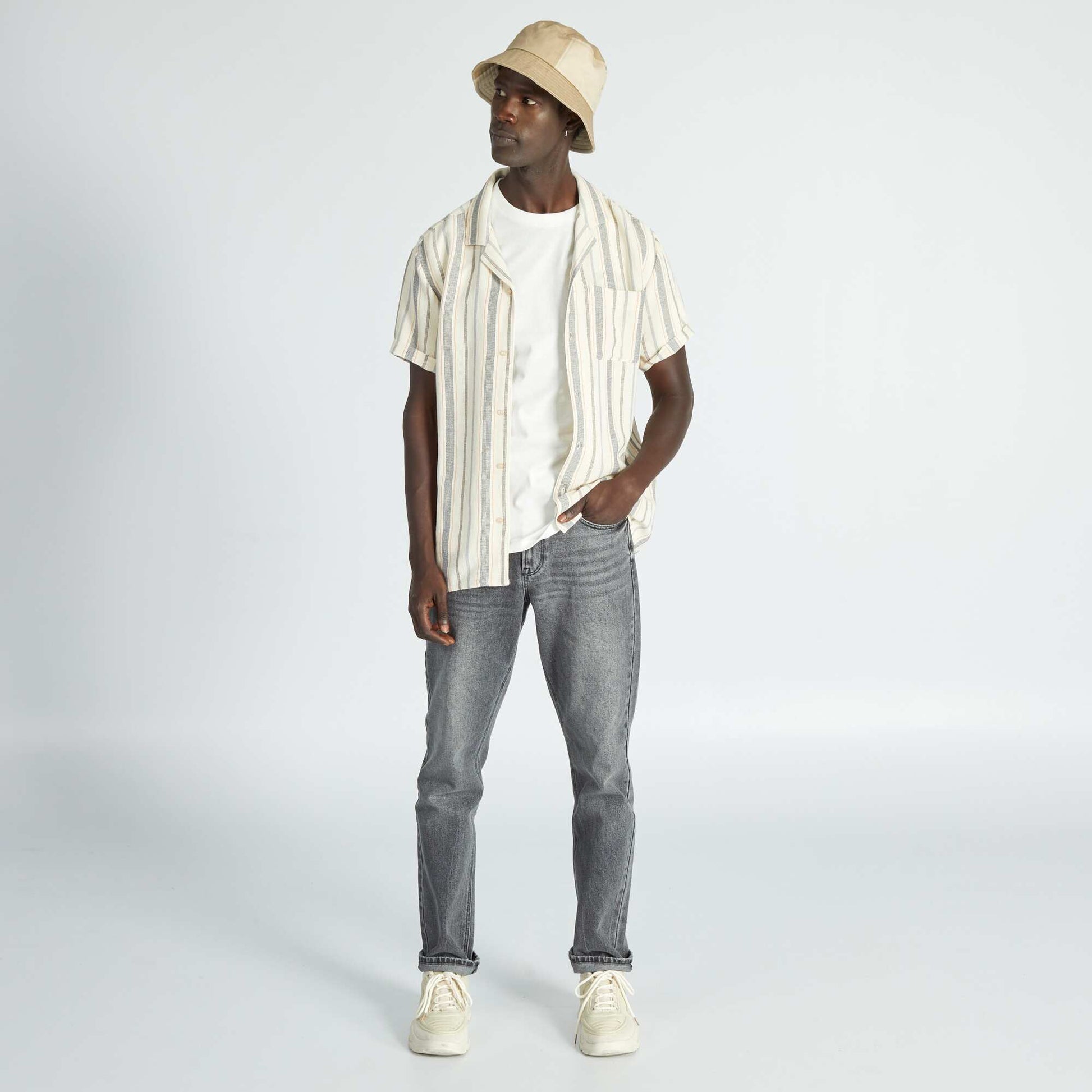 T-shirt en jersey avec imprim poitrine blanc