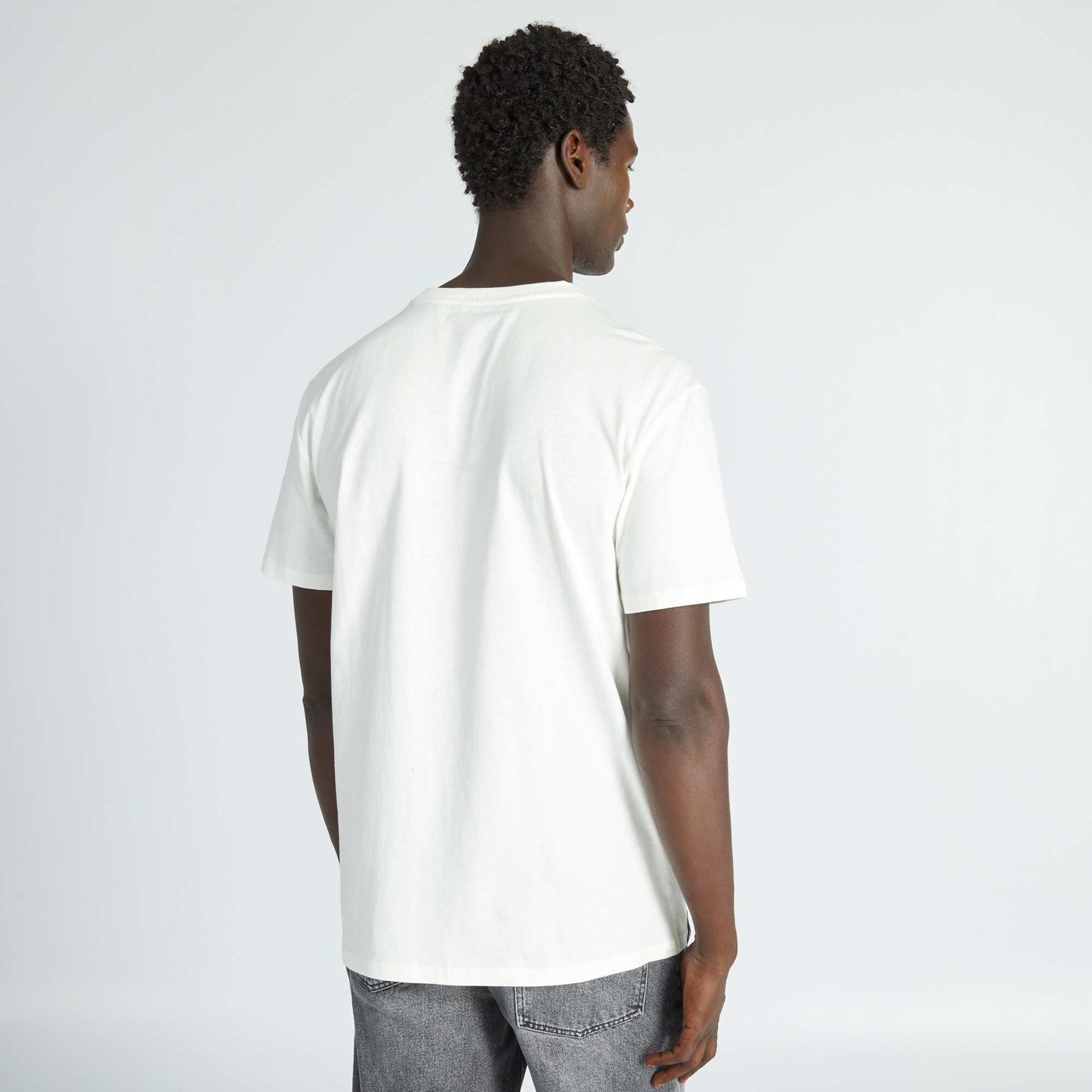 T-shirt en jersey avec imprim poitrine blanc