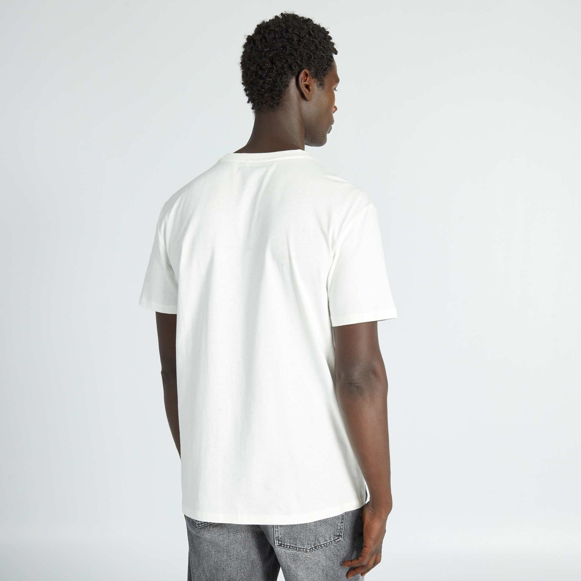 T-shirt en jersey avec imprim poitrine blanc